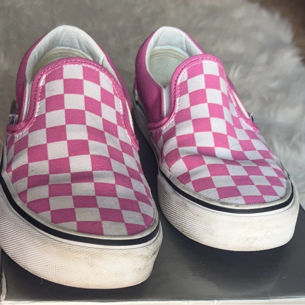 Vans | Women’s Pink White Checkered Slip-Ons Sneakers Shoes Size 7 *Rare Find - Picture 4 of 9